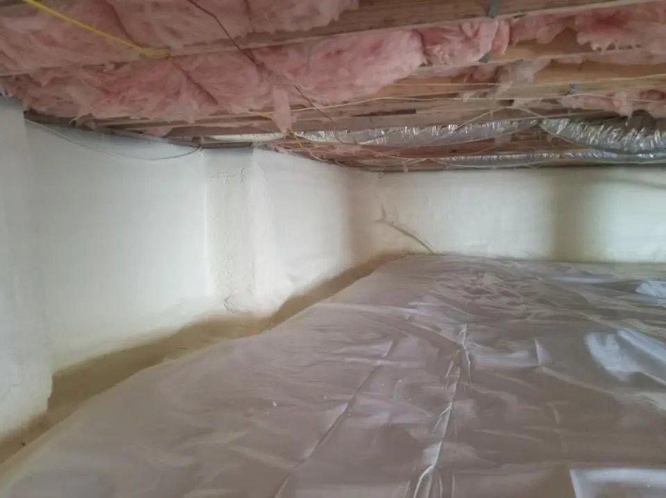 Crawl space encapsulation with closed-cell spray foam for Attic Insulation in Waukee